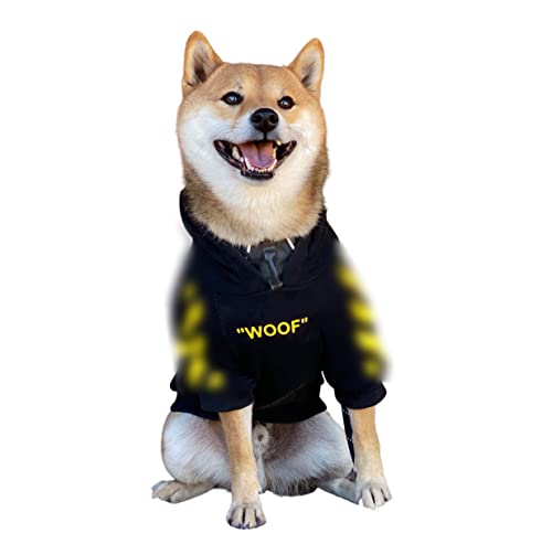 ChoChoCho Stylischer Hunde-Kapuzenpullover, Streetwear, Baumwolle, Sweatshirt, modisches Outfit für Hunde, Katzen, Welpen, klein, mittel, groß (3XL, gelb) von ChoChoCho