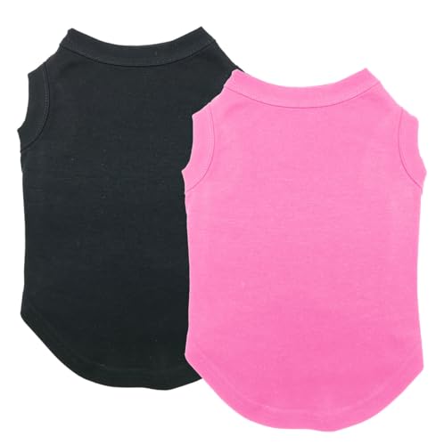 Chol&Vivi Hunde-Shirt-Kleidung, 2-teiliges Shirt für große Hunde, unbedruckt, Baumwolle, ärmellos, weich und leicht, Tanktop für alle Rassen, Schwarz und Rosenrot, Größe XXXL Chol&Vivi Hunde-Shirt-Kleidung, 2-teiliges Shirt für große Hunde, unbedruckt, Baumwolle, ärmellos, weich und leicht, Tanktop für alle Rassen, Schwarz und Rosenrot, Größe XXXL von Chol&Vivi