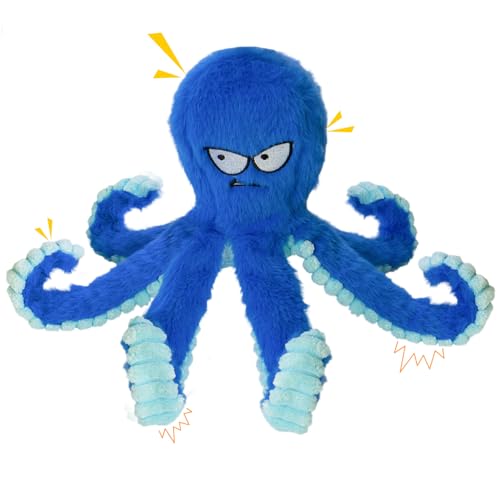 Chongqile Quietschende Hundespielzeuge- Plüsch Plüsch Plüschtiere für große Welpen- Oktopus geformte Spielzeug, um sie beschäftigt zu halten- Outddor für Indoor Play- Tug of War Game von Chongqile