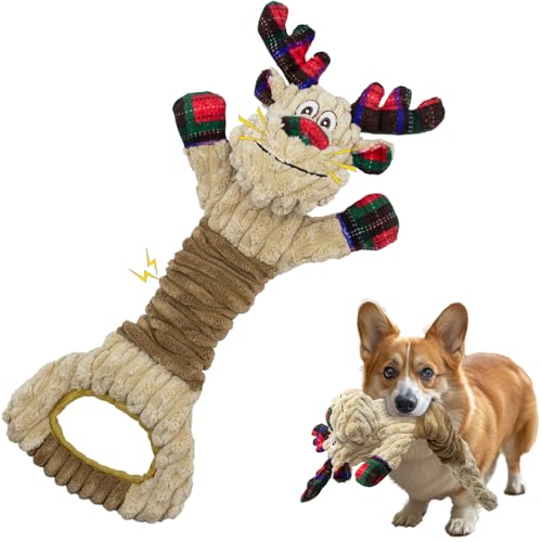 Christmas Squeaky Hundespielzeug - Plüsch Tauziehen für Große Rasse - Interaktives Spielzeug Mit Crinkle Papier für Kleine und Große Haustiere - Training und Langeweile Reduzieren Christmas Squeaky Hundespielzeug - Plüsch Tauziehen für Große Rasse - Interaktives Spielzeug Mit Crinkle Papier für Kleine und Große Haustiere - Training und Langeweile Reduzieren von Chongqile