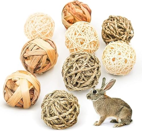 Chornow 9 Stück Kaubälle,Kaninchen Spielzeug, Grasspielzeug für Kaninchen Meerschweinchen Chinchilla Hasen, Natürliche Bälle Leckereien geflochten Strohhalm lustiges Spielzeug für Kleintiere Chornow 9 Stück Kaubälle,Kaninchen Spielzeug, Grasspielzeug für Kaninchen Meerschweinchen Chinchilla Hasen, Natürliche Bälle Leckereien geflochten Strohhalm lustiges Spielzeug für Kleintiere von Chornow