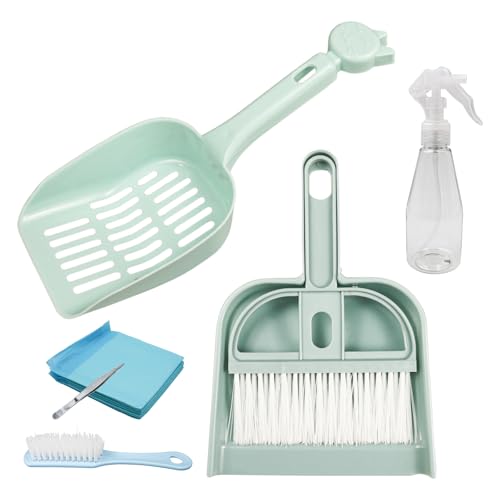 Chornow Haustier Reinigungs-Set, Mini Kehrschaufel & Besen, Kunststoffbürsten, Sprühflasche & Sägemehl-Schaufel, ideal für Kaninchen, Meerschweinchen, Hamsterkäfige Chornow Haustier Reinigungs-Set, Mini Kehrschaufel & Besen, Kunststoffbürsten, Sprühflasche & Sägemehl-Schaufel, ideal für Kaninchen, Meerschweinchen, Hamsterkäfige von Chornow