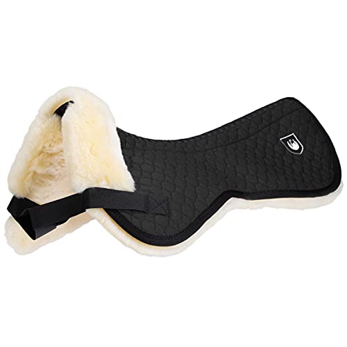 Christ Lammfell Sattelkissen Ultra mit hohem Widerrist, WB, Stoff schwarz, Lammfell Natur von Christ Lammfell