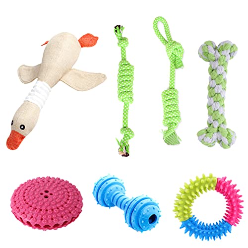 Christol Molar Supplies 10 Stück Kauspielzeug für Hunde, Stoff, Gummispielzeug für Aggressive Kauer, Gummi-Beißring, Spielzeug für das Training, Reinigung, interaktives Spielzeug von Christol