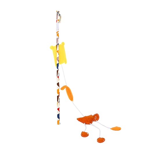 Christol Quastenspielzeug Schönes Katzenspielzeug, lustige Simulationsquaste mit Glöckchen, lustiges Übungs-Teaser-Stäbchenspielzeug zum Spielen mit Kätzchen – Quastenstab von Christol