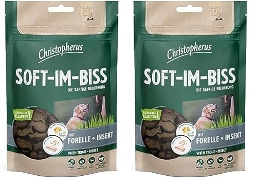 Christopherus Snacks Soft-Im-Biss mit Forelle & Insekt 125 g (Packung mit 2) von Christoperus