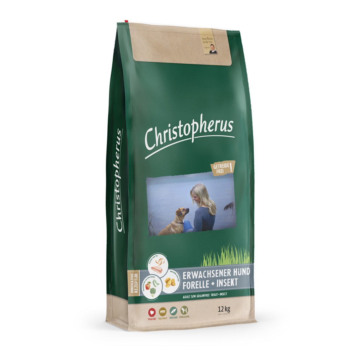 Christopherus Getreidefrei - Forelle + Insekt 12kg von Christopherus