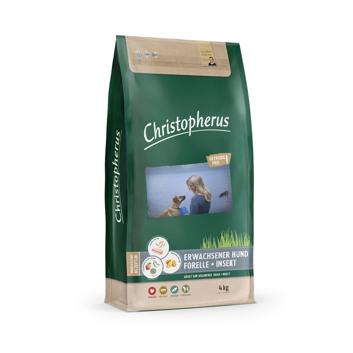 Christopherus Getreidefrei - Forelle + Insekt 4kg von Christopherus