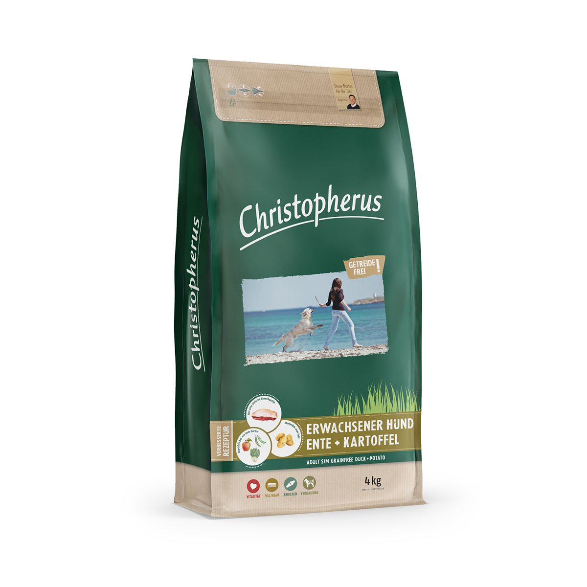 Christopherus Getreidefrei mit Ente + Kartoffel, erwachsener Hund 4kg Christopherus Getreidefrei mit Ente + Kartoffel, erwachsener Hund 4kg von Christopherus