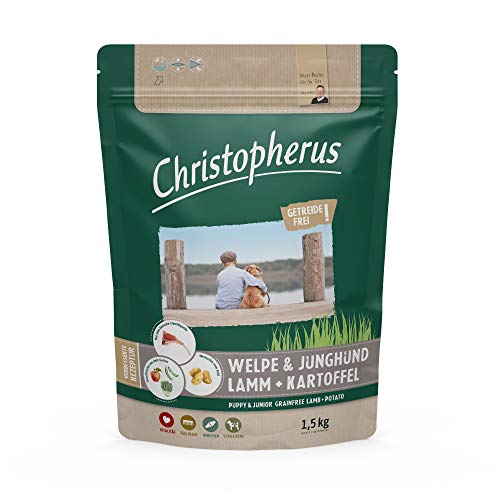 Christopherus Grainfree Trockenfutter für Welpen und Junghunde, Für kleine bis große Rassen, Lamm + Kartoffel, 1,5 kg von Christopherus