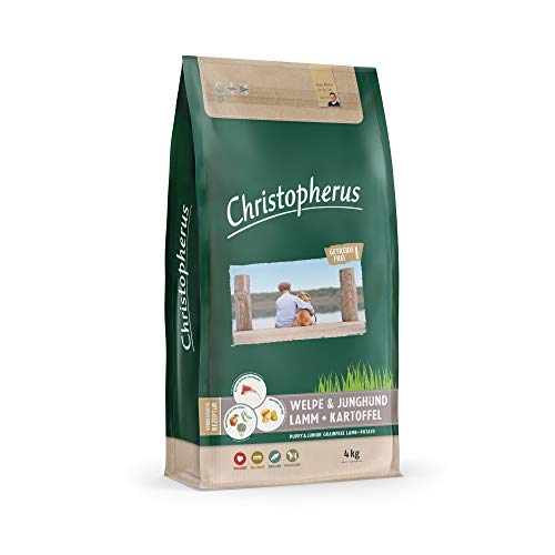 Christopherus Grainfree Trockenfutter für Welpen und Junghunde, Für kleine bis große Rassen, Lamm + Kartoffel, 4 kg von Christopherus