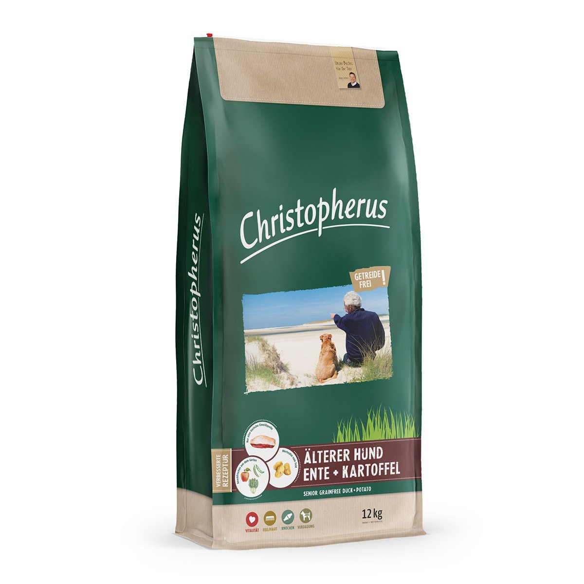 Christopherus Hundefutter Getreidefrei Ente + Kartoffel Senior 12kg von Christopherus