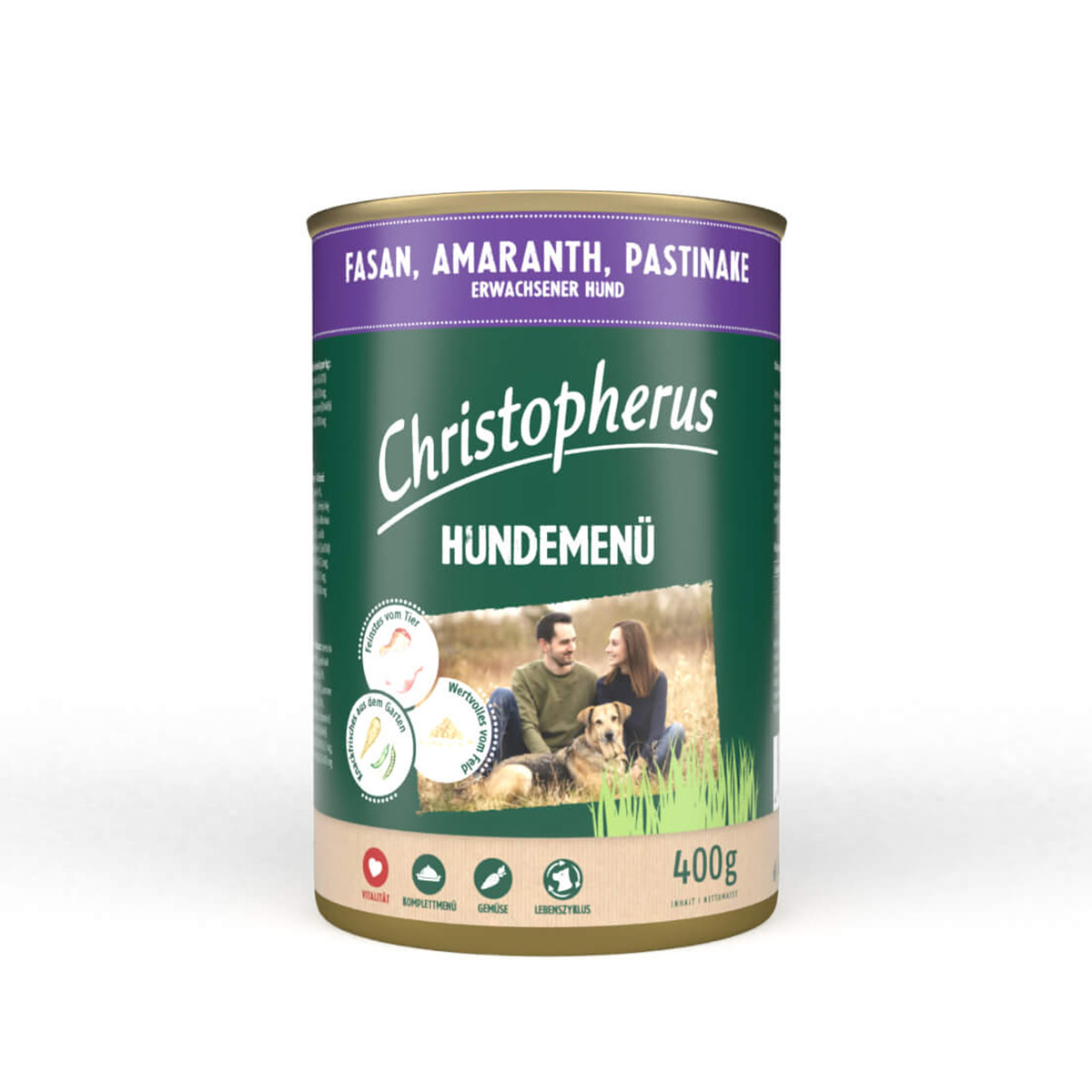 Christopherus Hundemenü mit Fasan, Amaranth und Pastinake 12x400g von Christopherus