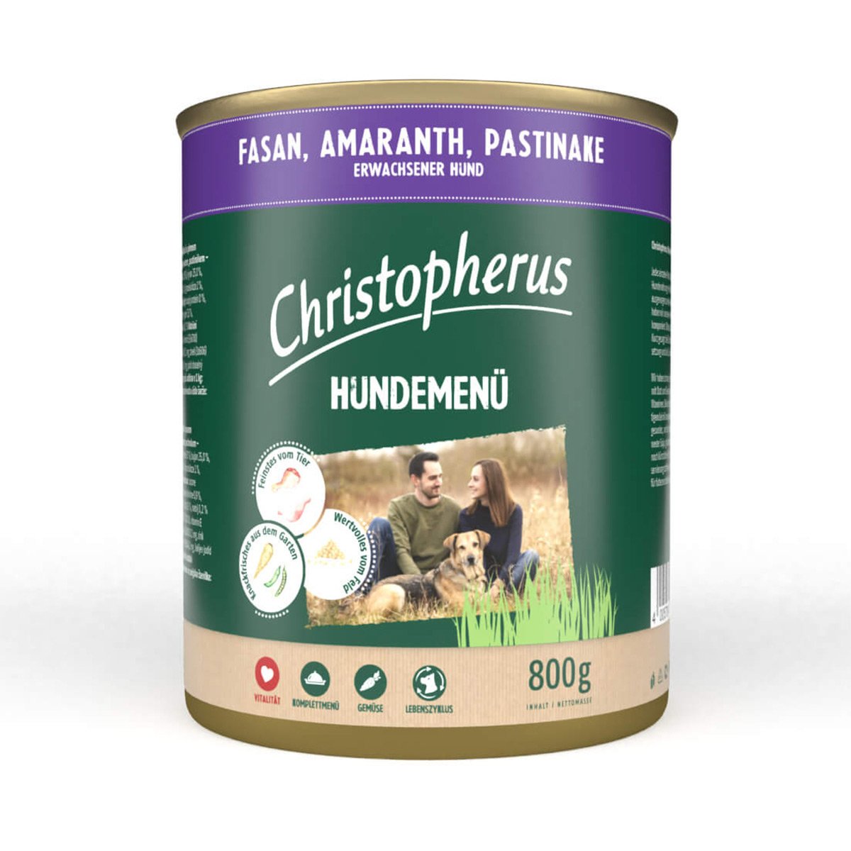 Christopherus Hundemenü mit Fasan, Amaranth und Pastinake 12x800g von Christopherus