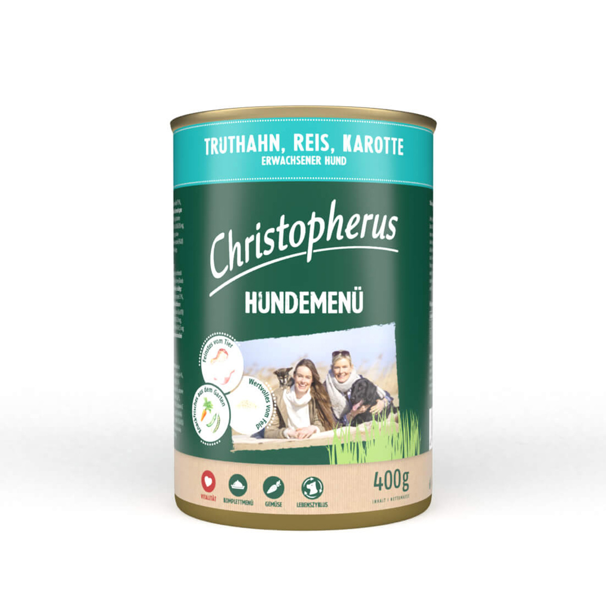 Christopherus Hundemenü mit Truthahn, Reis und Karotte 24x400g Christopherus Hundemenü mit Truthahn, Reis und Karotte 24x400g von Christopherus
