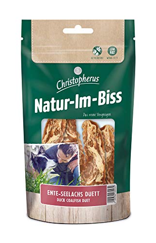 Christopherus Kausticks für Hunde, Ente-Seelachs Duett, Warmluftgetrocknet, Natur-Im-Biss, 70 g von Christopherus