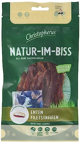 Christopherus Kausticks für Hunde, Entenfiletstreifen, Warmluftgetrocknet, Natur-Im-Biss, 70 g von Christopherus