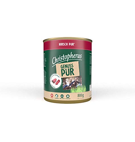 Christopherus PUR, Hirsch, Vollnahrung für Hunde, Nassfutter, 6 x 800 g Christopherus PUR, Hirsch, Vollnahrung für Hunde, Nassfutter, 6 x 800 g von Christopherus
