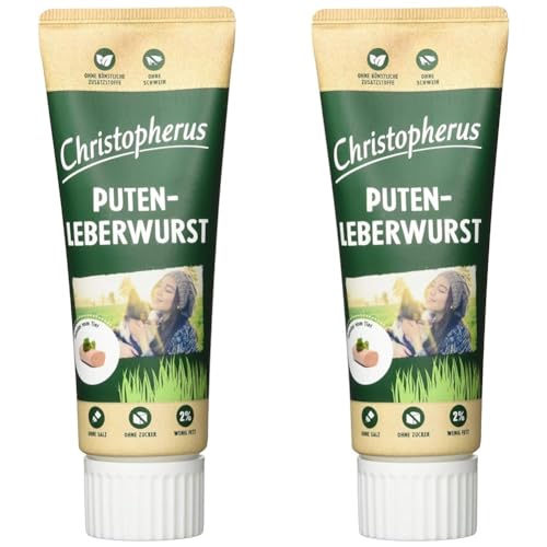 Christopherus Puten-Leberwurst für Hunde, 75 g (Packung mit 2) von Christopherus