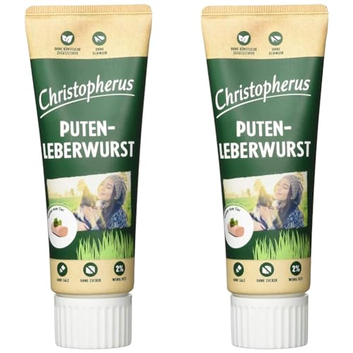 Christopherus Puten-Leberwurst für Hunde, 75 g (Packung mit 2) von Christopherus