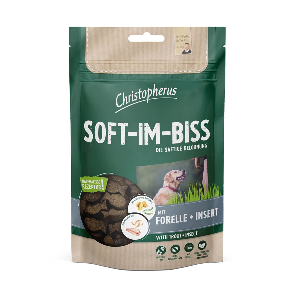 Christopherus Soft-Im-Biss mit Forelle + Insekt 125g von Christopherus