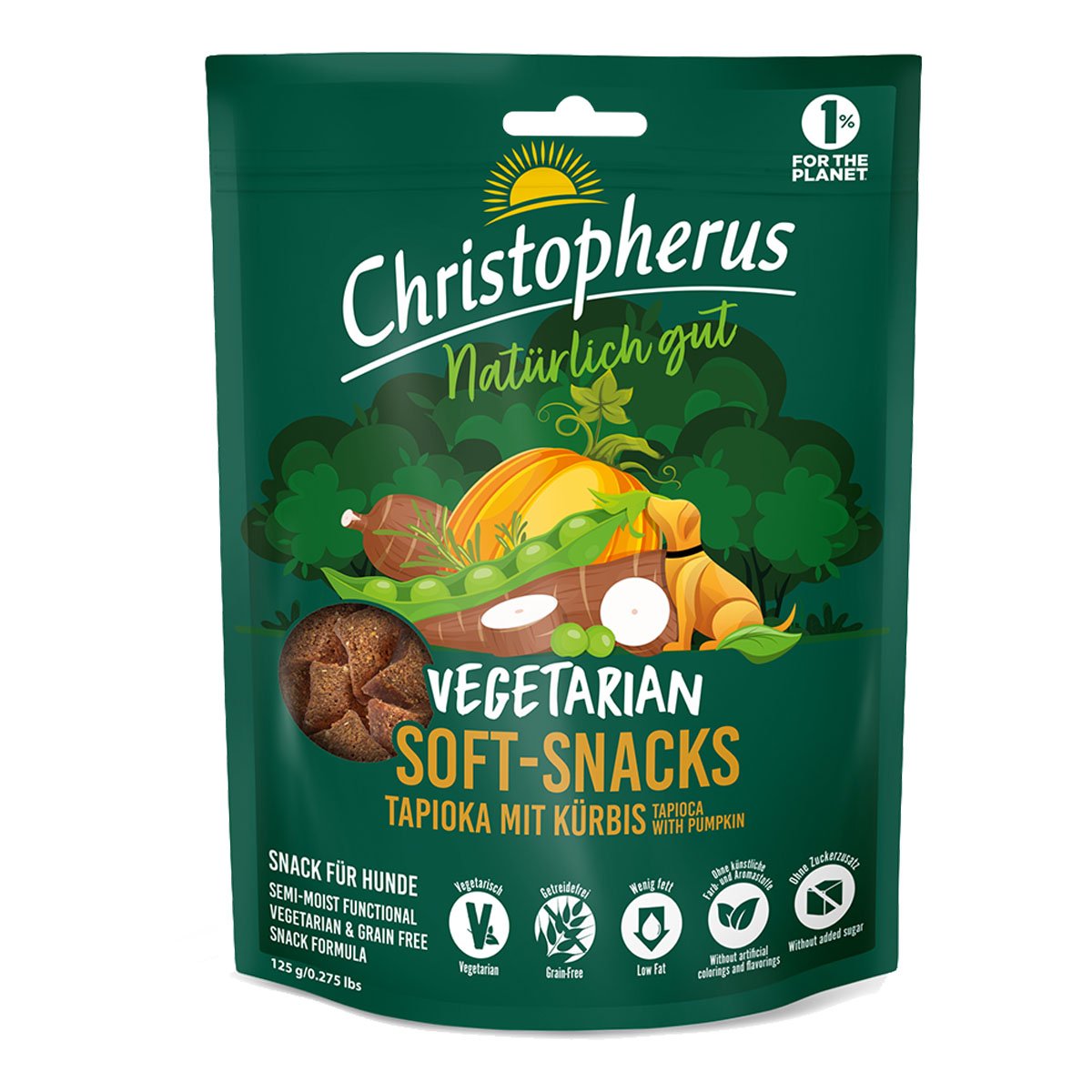 Christopherus Vegetarian - Soft Snack - Tapioka mit Kürbis 125g von Christopherus