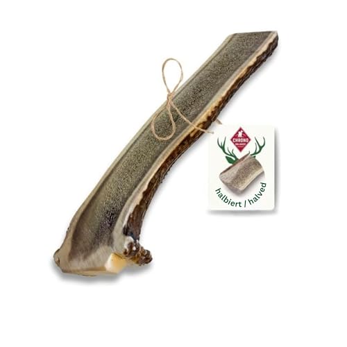 ChronoBalance® L - Hirschgeweih für Hunde – 1er Set Halbierte Kauspielzeuge, 100% Natürliches Kauknochen Hundespielzeug zur Zahnpflege, Nachhaltige Hunde Kauartikel ohne Chemie von ChronoBalance