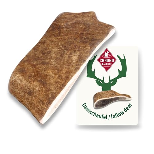 ChronoBalance® L Damwild Hirschgeweih für Hunde Kauspielzeug: 100% Hirschgeweih echt Hundespielzeug zur Zahnpflege, Hunde Kauartikel, Kausnack Hund mit Mineralstoffen & Nährstoffen, L (1er Set) von ChronoBalance