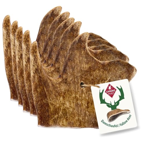ChronoBalance® M Damwild Hirschgeweih für Hunde Kauspielzeug: 100% Hirschgeweih echt Hundespielzeug zur Zahnpflege, Hunde Kauartikel, Kausnack Hund mit Mineralstoffen & Nährstoffen, M (5er Set) von ChronoBalance