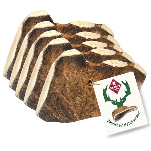ChronoBalance® S Damwild Hirschgeweih für Hunde Kauspielzeug: 100% Hirschgeweih echt Hundespielzeug zur Zahnpflege, Hunde Kauartikel, Kausnack Hund mit Mineralstoffen & Nährstoffen, S (5er Set) von ChronoBalance