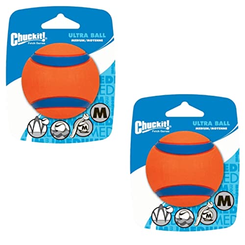 Chuckit! Ultra Ball - Spielzeug für Hunde - Doppelpack - 2 x Gr. M 6 cm 1 Pack von Chuckit!