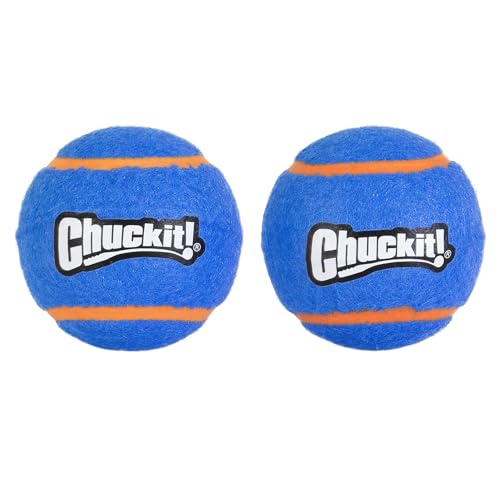 Chuckit! Quietschender Tennisball Hundespielzeug, Größe M (6,3 cm Durchmesser), 2 Stück, für Rassen 9-27 kg von Chuckit!