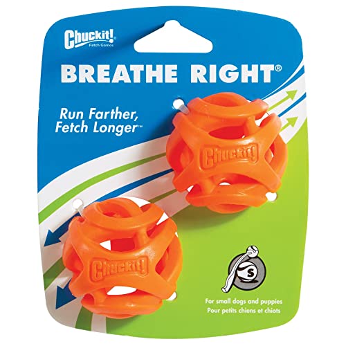 Chuckit! Breathe Right Fetch Ball | 1 x 2 Stück | Hochleistungsball für Hunde | zur Unterstützung der Erleichterung der Atmung beim Laufen und Apportieren von Chuckit!