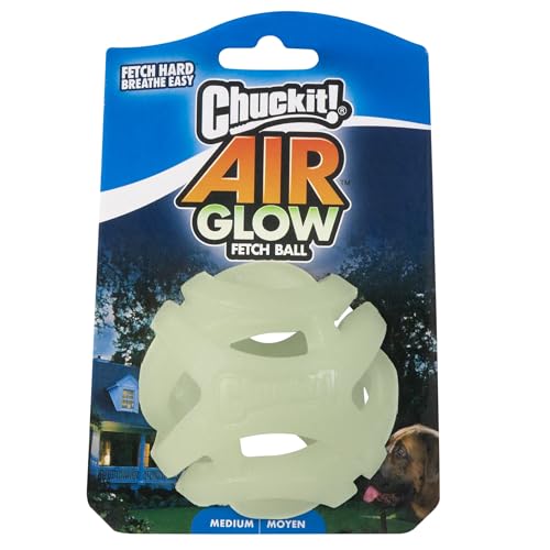 Chuckit! – Air Glow Ball – Phosphoreszierender Spielzeugl für Hunde – Erholungsball für – Der die Luftzirkulation für Hunde erleichtert – Mittlere Größe – Durchmesser von 6,5 cm Chuckit! – Air Glow Ball – Phosphoreszierender Spielzeugl für Hunde – Erholungsball für – Der die Luftzirkulation für Hunde erleichtert – Mittlere Größe – Durchmesser von 6,5 cm von Chuckit!