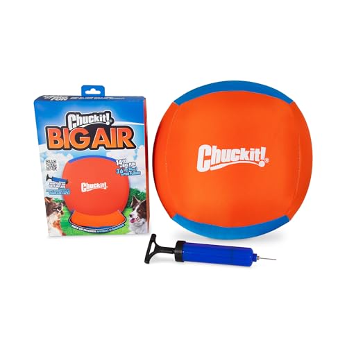 Chuckit! Big Air Fetch Ball Hundespielzeug, 35,6 cm, für Herdeinstinkt, für interaktive, Nicht kauende Aktivitäten, für alle Rassen, Aufblaspumpe inklusive Chuckit! Big Air Fetch Ball Hundespielzeug, 35,6 cm, für Herdeinstinkt, für interaktive, Nicht kauende Aktivitäten, für alle Rassen, Aufblaspumpe inklusive von Chuckit!