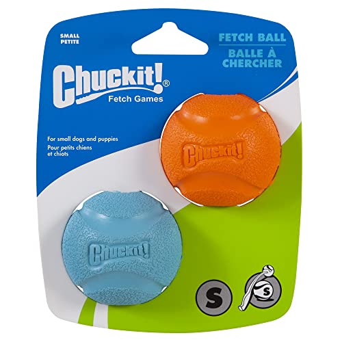 Schmeiß es weg! Fetch Dog Ball, robustes Hundespielzeug aus Gummi, kleines Launcher-kompatibles Kauspielzeug für Hunde, klein, 2er-Pack von Chuckit!
