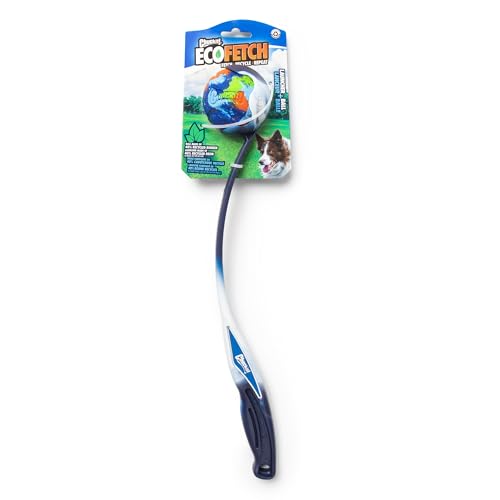 Chuckit! EcoFetch 18 m Hundeballwerfer (45,7 cm Länge), inklusive mittelgroßem (6,3 cm) Gummi-EcoFetch Apportierball, für Hunde von 9 - 27 kg von Chuckit!