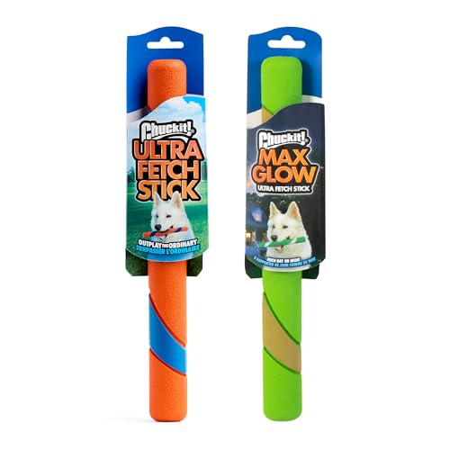 Chuckit! Interaktives Hundespielzeug Ultra Fetch Stick Tag & Nacht Bundle 12 Zoll Outdoor 2 Stück von Chuckit!