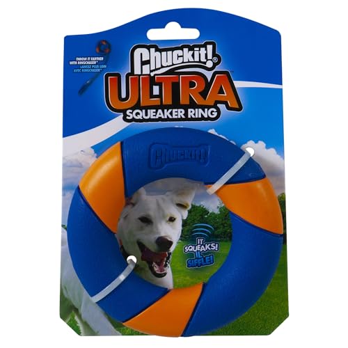 Chuckit! Quietschender Gummiring für Hunde mit Quietschfunktion, Zick-Zack- und Hopfenspiel, interaktives Apportieren Chuckit! Quietschender Gummiring für Hunde mit Quietschfunktion, Zick-Zack- und Hopfenspiel, interaktives Apportieren von Chuckit!