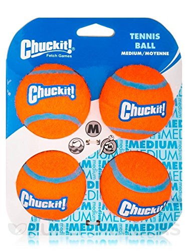 Chuckit 7404 Tennis Ball Medium - 4 Stücke von Chuckit!