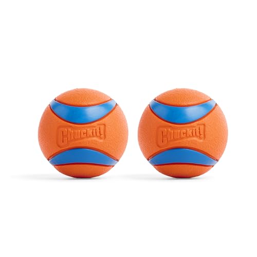 Chuckit – Ultra Ball Medium 2 Stück – 2 Jagdbälle für Hunde – Robuster und vielseitiger Ball – Ball der auf der Wasseroberfläche schwimmt – Kompatibel mit Chuckit Launchern – 6,5 cm Durchmesser von Chuckit!