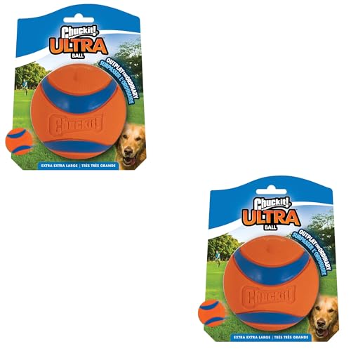 Chuckit! Ultra Ball XXL | Doppelpack | 2 x 1 Stück | ø 10 cm | Spielzeug für Hunde | Für das Apportierspiel entwickelt | Besteht aus langlebigem Gummi | Schwimmt auf dem Wasser Chuckit! Ultra Ball XXL | Doppelpack | 2 x 1 Stück | ø 10 cm | Spielzeug für Hunde | Für das Apportierspiel entwickelt | Besteht aus langlebigem Gummi | Schwimmt auf dem Wasser von Chuckit!