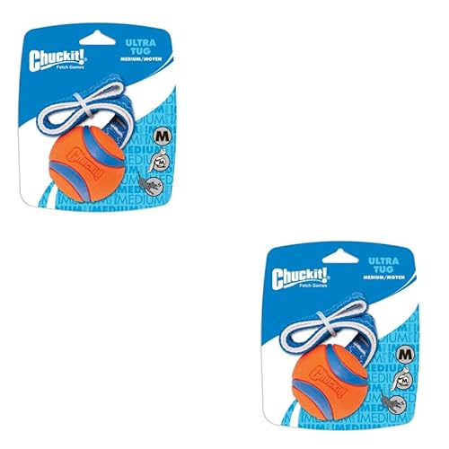 Chuckit! Ultra Tug Gr. M | Doppelpack | 2 x 6 cm | Spielball für Hunde mit Wurfkordel | Robust und schwimmfähig | Aus natürlichem Kautschuk mit hervorragenden Sprungeigenschaften Chuckit! Ultra Tug Gr. M | Doppelpack | 2 x 6 cm | Spielball für Hunde mit Wurfkordel | Robust und schwimmfähig | Aus natürlichem Kautschuk mit hervorragenden Sprungeigenschaften von Chuckit!