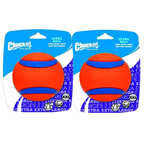Chuckit! Hundespielzeug zum Apportieren, Ultra Ball, strapazierfähiges Gummi, 10,2 cm, XXL, 2 Stück von Chuckit!