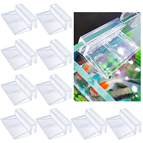 Chudian 10 Stück Glasabdeckungs-Clips für Aquarien, Acryl Aquarium Glasabdeckung Halter Aquarium Abdeckung Halterung Unterstützung von Chudian