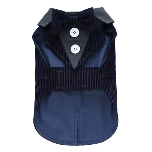 Formelles Outfit für Hunde, Smoking, Hochzeit, Party, Hundeanzug, Kleid, Welpen, Herren, Hochzeitshemd mit Fliege, Marineblau, Größe L Formelles Outfit für Hunde, Smoking, Hochzeit, Party, Hundeanzug, Kleid, Welpen, Herren, Hochzeitshemd mit Fliege, Marineblau, Größe L von Chukamalilayi