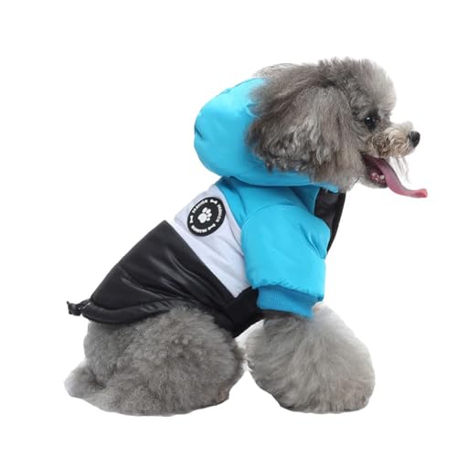 Warme gepolsterte Hundekleidung für den Winter, mit Kapuze für Rücken und Brust, Hundeleine, Mantel, Welpenmantel, kleine Hunde und Katzen, niedlich, Blau, Größe XXL Warme gepolsterte Hundekleidung für den Winter, mit Kapuze für Rücken und Brust, Hundeleine, Mantel, Welpenmantel, kleine Hunde und Katzen, niedlich, Blau, Größe XXL von Chukamalilayi