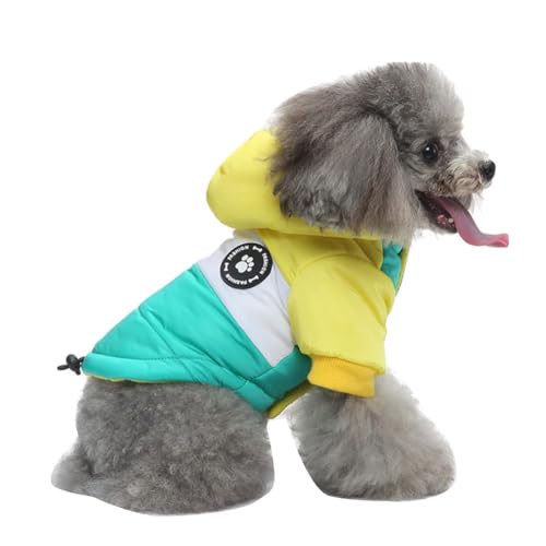 Warme gepolsterte Hundekleidung für den Winter, mit Kapuze für Rücken und Brust, Hundeleine, Mantel, Welpenmantel, kleine Hunde und Katzen, niedlich, Gelb, Größe XXL Warme gepolsterte Hundekleidung für den Winter, mit Kapuze für Rücken und Brust, Hundeleine, Mantel, Welpenmantel, kleine Hunde und Katzen, niedlich, Gelb, Größe XXL von Chukamalilayi