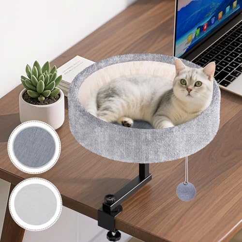 Chumajor Katzen-Schreibtischbett – 360° drehbar und verstellbar, unterstützt bis zu 20 kg, weicher Kunstfellstoff, Schreibtisch-Katzennest, modernes Katzenmöbel für den Innenbereich, für Bürotische Chumajor Katzen-Schreibtischbett – 360° drehbar und verstellbar, unterstützt bis zu 20 kg, weicher Kunstfellstoff, Schreibtisch-Katzennest, modernes Katzenmöbel für den Innenbereich, für Bürotische von Chumajor