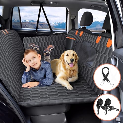 Chumajor Rücksitzverlängerung für Hunde, unterstützt 150 kg, wasserdichter Hunde-Autositzbezug für Rücksitz, harte Unterseite, abnehmbar, 600D strapazierfähig, kratzfest, rutschfest, langlebig, weich, von Chumajor